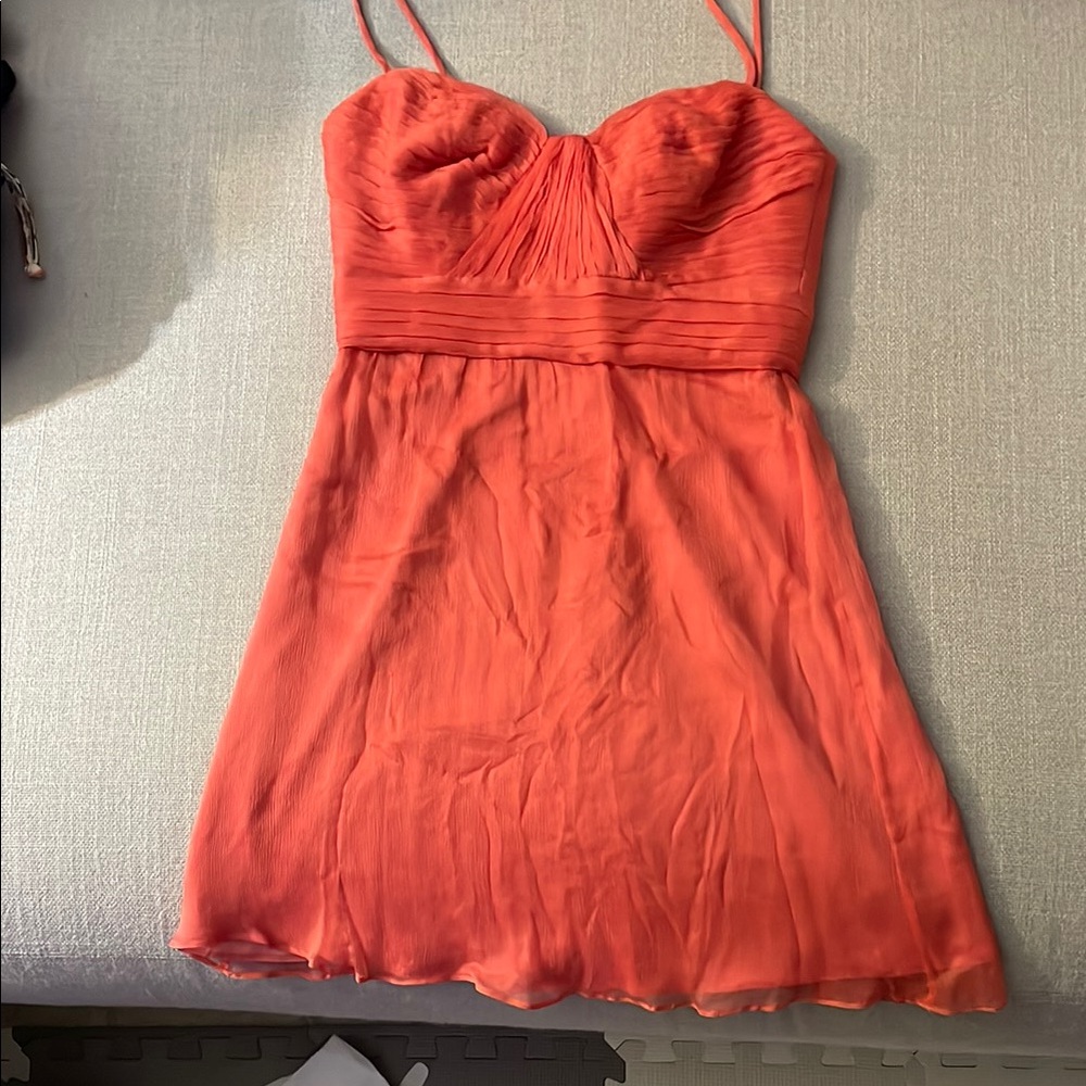 Amsale Coral Bridesmaid Dress